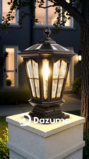 Retro Solar Fence Post Lights | Waterproof LED Pavilion Design Outdoor Lamp #dazuma