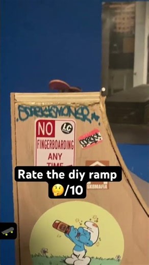 Rate my diy half pipe #fingerboard #fingerboarding #skating