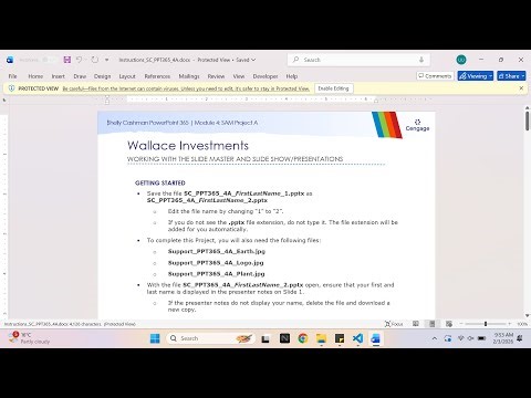 Shelly Cashman PowerPoint 365 | Module 4: SAM Project A Wallace Investments