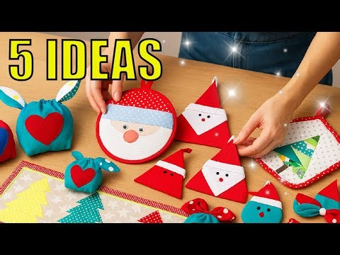 🎄5 CHRISTMAS IDEAS FROM FABRIC SCRAPS | DIY Gifts & Decor 🎁