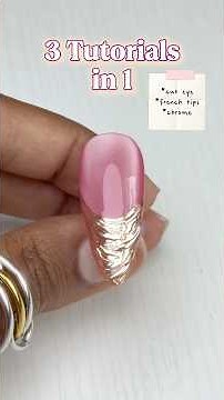 3 Nail Tutorials In 1 ✨🎀#cateyenails #frenchtipnails #chromenails #nailtutorial #diynails