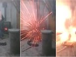 Suspense! Extreme explosion after aerosol can thrown into fire | Daily Mail Online