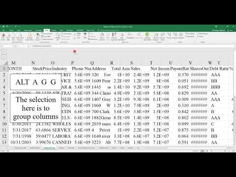 Excel: Grouping Columns and Rows (Cells)