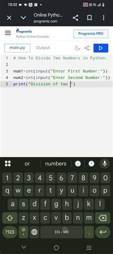 Division of Two Numbers in Python|#division #python #pythonprogramming #divisioninpython