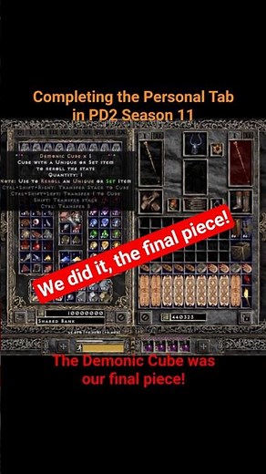 The Final Piece of the Puzzle! The Demonic Cube!! #projectdiablo2 #diablo2 #loot #completionist