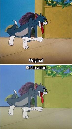 Tom and Jerry, restoration vs original!! 🐱🐭 #tomandjerry #classiccartoons #shorts #warnerbros