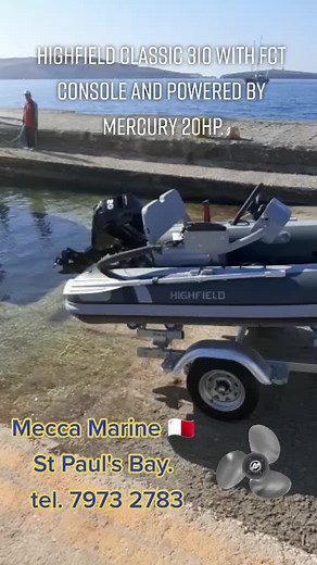 The all new Highfield Classic 310 complete with FCT double Bench Seat and steering system and Powered by Mercury 20hp 4 stroke EFI with Trim. Did you book yours yet? Mecca Marine tel. 7973 2783 #MeccaMarine #MercuryMarine #BoatsMalta #MeccaBoating #Mercury1stOnTheWater #MeccaStPaulsbay #GoBoldly #Highfield #HighfieldInflatableCrafts #HighfieldMalta #HighfieldClassic310 #HighfieldaIslandMalta
