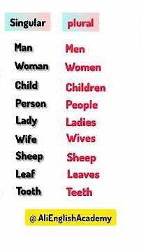 Singular and Plural Nouns | Basic English Grammar for Beginners