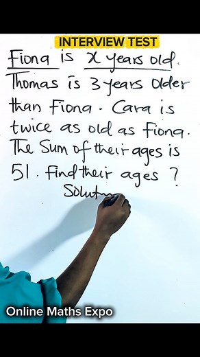 10K views · 252 reactions | Interview Math Test #maths #mathreels #onlinemaths #algebra #viralmaths #mathtest #iqtest | Online Maths Expo | Facebook