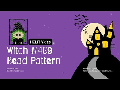 HELP! Witch Pattern (no. 410) Brick Stitch Beading Tutorial
