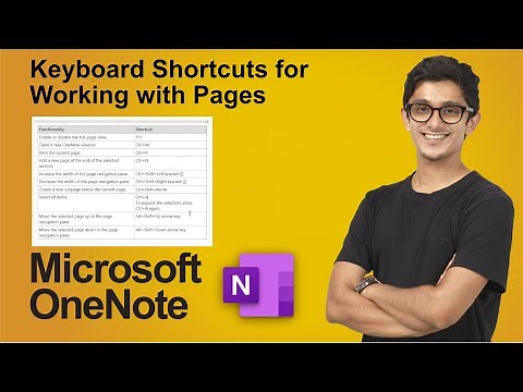 Keyboard Shortcuts for working with pages in Microsoft OneNote | OneNote pages shortcuts | Pages