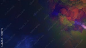 The big bang. Simulation of the big bang in space with the formation of a Stellar Nebula and new Solar Systems