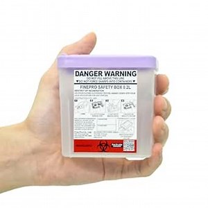 0.2L(0.2Qts.) Size Portable Pen-Needle Disposal Container Diabetes Care (0.2L, Purple+Clear, 1)