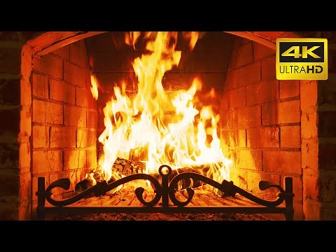 🔥 FIREPLACE 10 HOURS (ULTRA HD) 4K 🔥 Relaxing Fire Burning Video & Crackling Fireplace Sounds