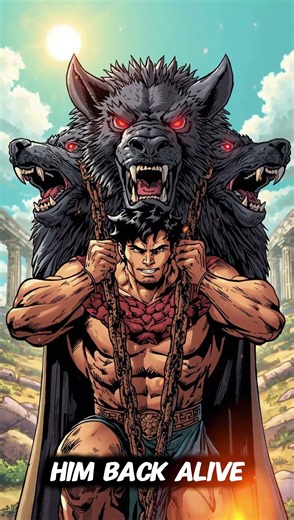 Hercules vs. Cerberus 🐺🔥 The Three-Headed Showdown | Greek Myth in 60 Seconds