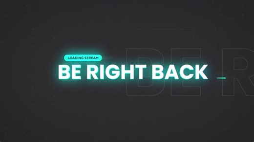 Streaming Be Right Back Screen - Blue Neon