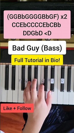 Bad Guy (Bass) | Easy Piano Tutorial