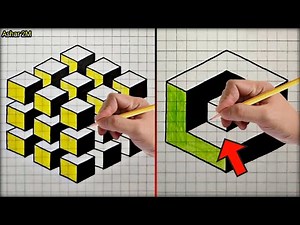 3d Drawings on Graph Paper (with easy steps) 😱