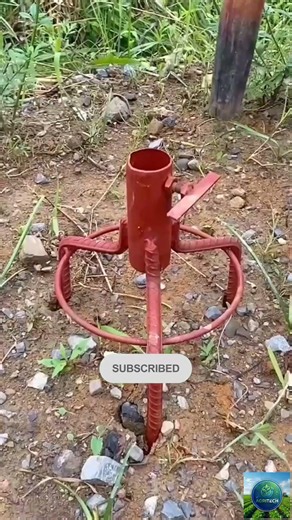 DIY Rebar Base Anchor and Post Driver for Garden Fencing 🌾🔩 #agritech #farming #satisfying #viral