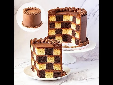 Checkerboard Cake Recipe - Black and White Cake