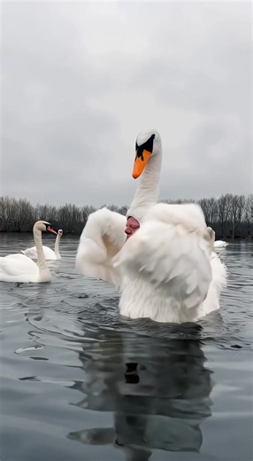 Went full swan mode at sunset. The locals looked confused, then accepted it. #SwanMode #SwanVibes #FeatherFit #WaterWalk #BirdEnergy