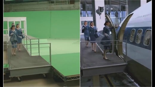 Before and after effects in movie shots.