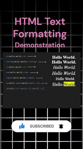 HTML Text Formatting - II | Web Tech | #shorts #viralshorts #coding