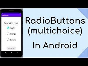 RadioButtons (Multi-choice) in Android
