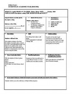 Descriptive Writing Differentiated Lesson plan