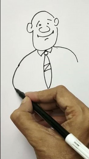 How to draw cartoon man! cartoon person drawing easy beginners #shorts