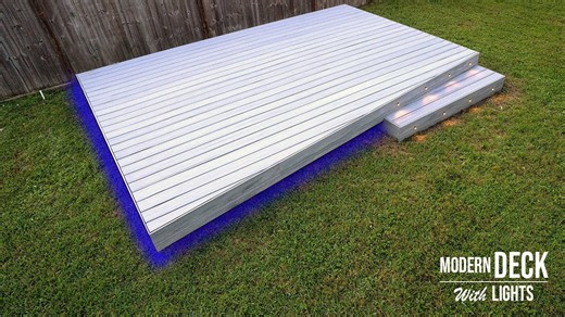 Building a ground-level composite deck with LED lights