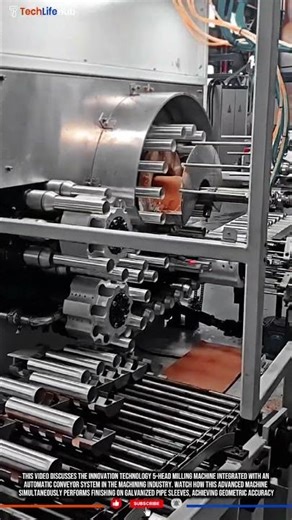 Innovation Technology Automatic 5-Head Milling: Precision Finishing of Galvanized Pipe Sleeves #tech