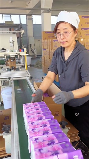 Efficient Tissue Paper Box Packaging on Assembly Line