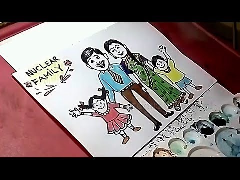 How to Draw Nuclear Family Poster Drawing