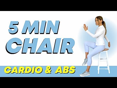 5 Min Chair Workout - 9 Chair Exercises | Seated Cardio and Seated Abs | Limited Mobility Workout