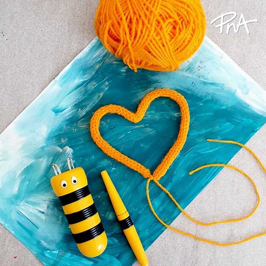 Revisit your childhood and teach your children the art of spool/french knitting (tolletjie brei) with this cute bee spool knitting tool from PNA Paarl. 🐝🧶 You will need: • Knitting spool • Wool • Piece of wire • Scissors | PNA - Colour your World