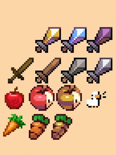 Creative Pixel Art: Remaking Minecraft Swords