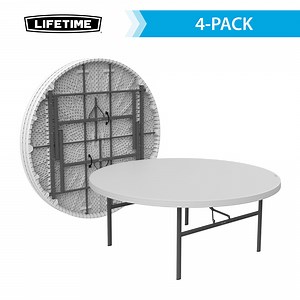 Lifetime 6 Foot Round Folding Table, Indoor/Outdoor Commercial Grade, White Granite, 4 pack (42673) - Walmart.com