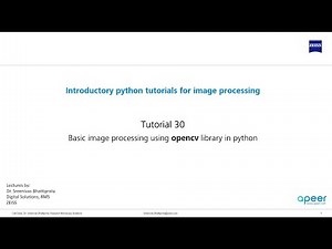 Tutorial 30 - Basic image processing using opencv in python