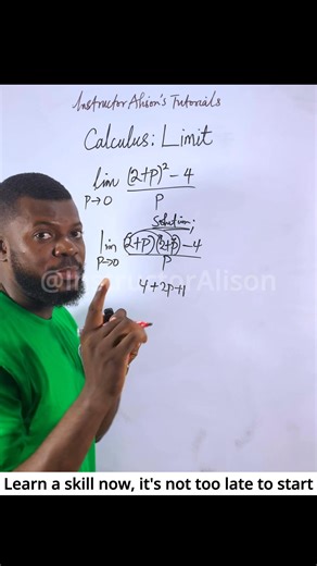 Mastering limits is one of the most important foundations in calculus. Before derivatives and integrals, you must understand how expressions behave as a variable approaches a value, not just plug in numbers, but reason mathematically. In this lesson, I solve the limit: Limp→0 [(2 p)^2 - 4]/p Rather than jumping straight to formulas, I break down the algebra step-by-step, simplify the expression, and show how this problem connects to future concepts like derivatives and the definition of instanta