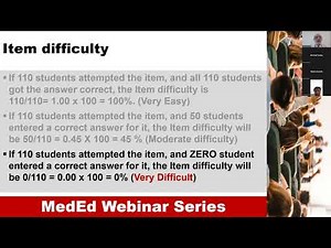MedEd ML10 - Difficulty index