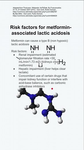 Risk factors for metformin- associated lactic acidosis