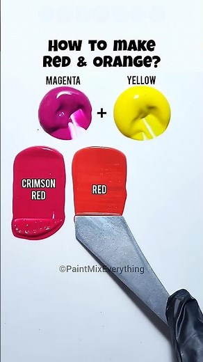 How to Make Red and Orange Color? ♥️ Satisfying Paint Mixing #shorts #colormixing #acrylicpaint #red