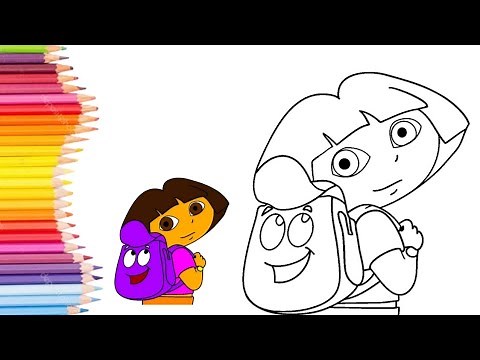 Dora backpack drawing and coloring
