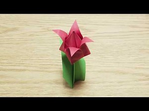 Origami Tulip - Slow Tutorial - Easiest step by step video