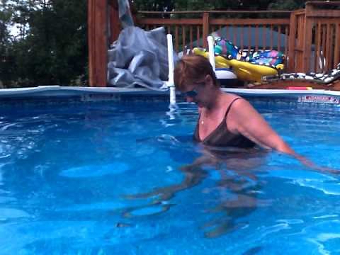 grandma dancing in the pool