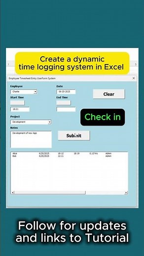 Smart Timesheet in Excel with VBA (Check-In/Out Tracker)