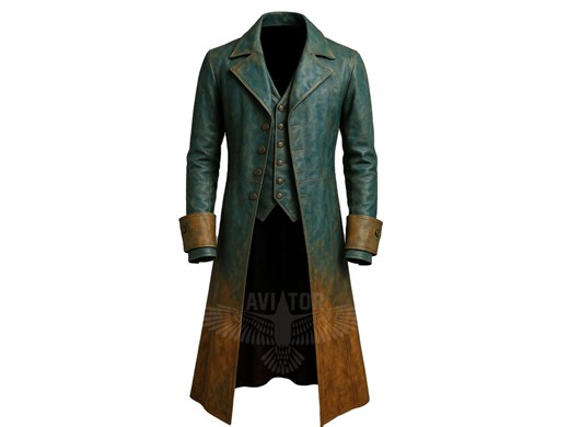 Aqua Green Steampunk Leather Trench Coat – Vintage Gothic Victorian Fashion - Etsy UK