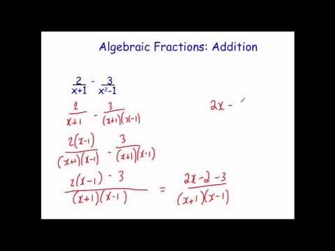 Adding Algebraic Fractions
