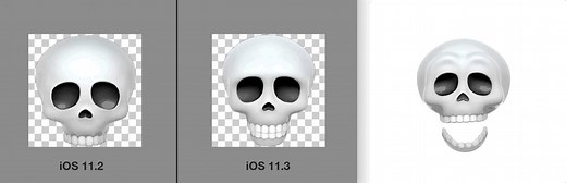 Skull is a new Animoji in iOS 11.3 which means the skull emoji (💀) gets a bottom row of teeth for the first time | Emojipedia